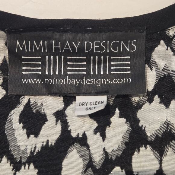 Mimi Hay Designs Black and White Mixed Media Button-Up Jacket - Wearable Art - Picture 9 of 9